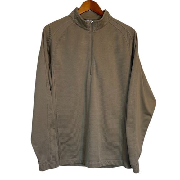 Nike Golf Pullover Men Large Brown 1/2 Zip Textured Outdoor Sports Preppy - Picture 1 of 8